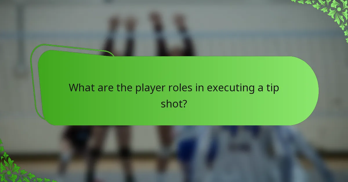 What are the player roles in executing a tip shot?