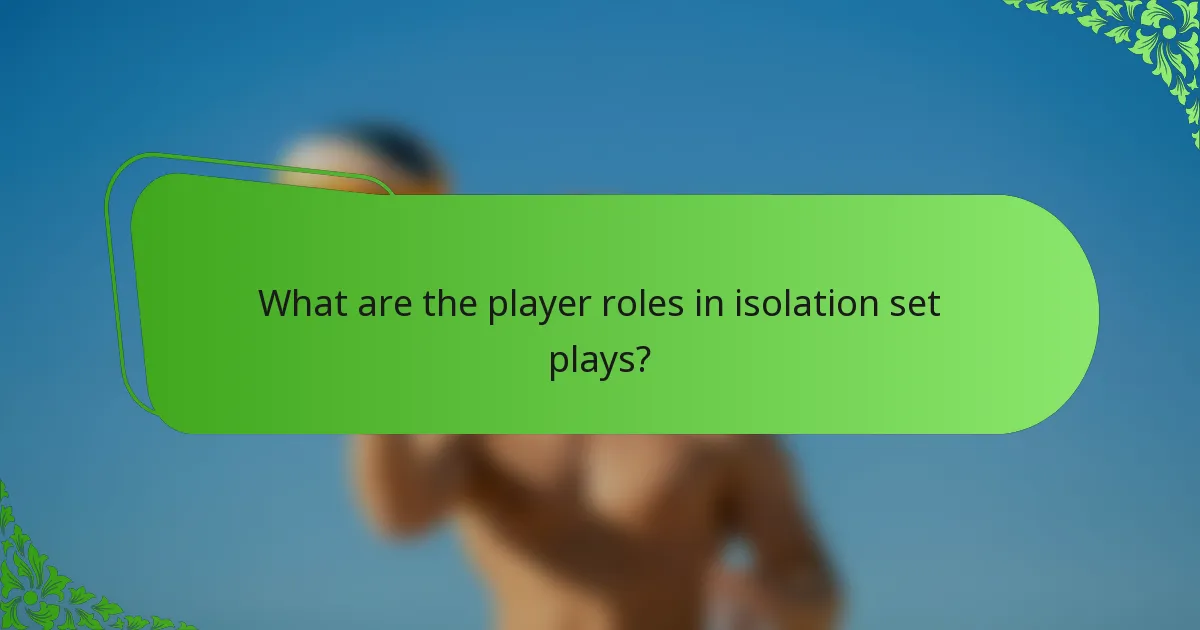 What are the player roles in isolation set plays?